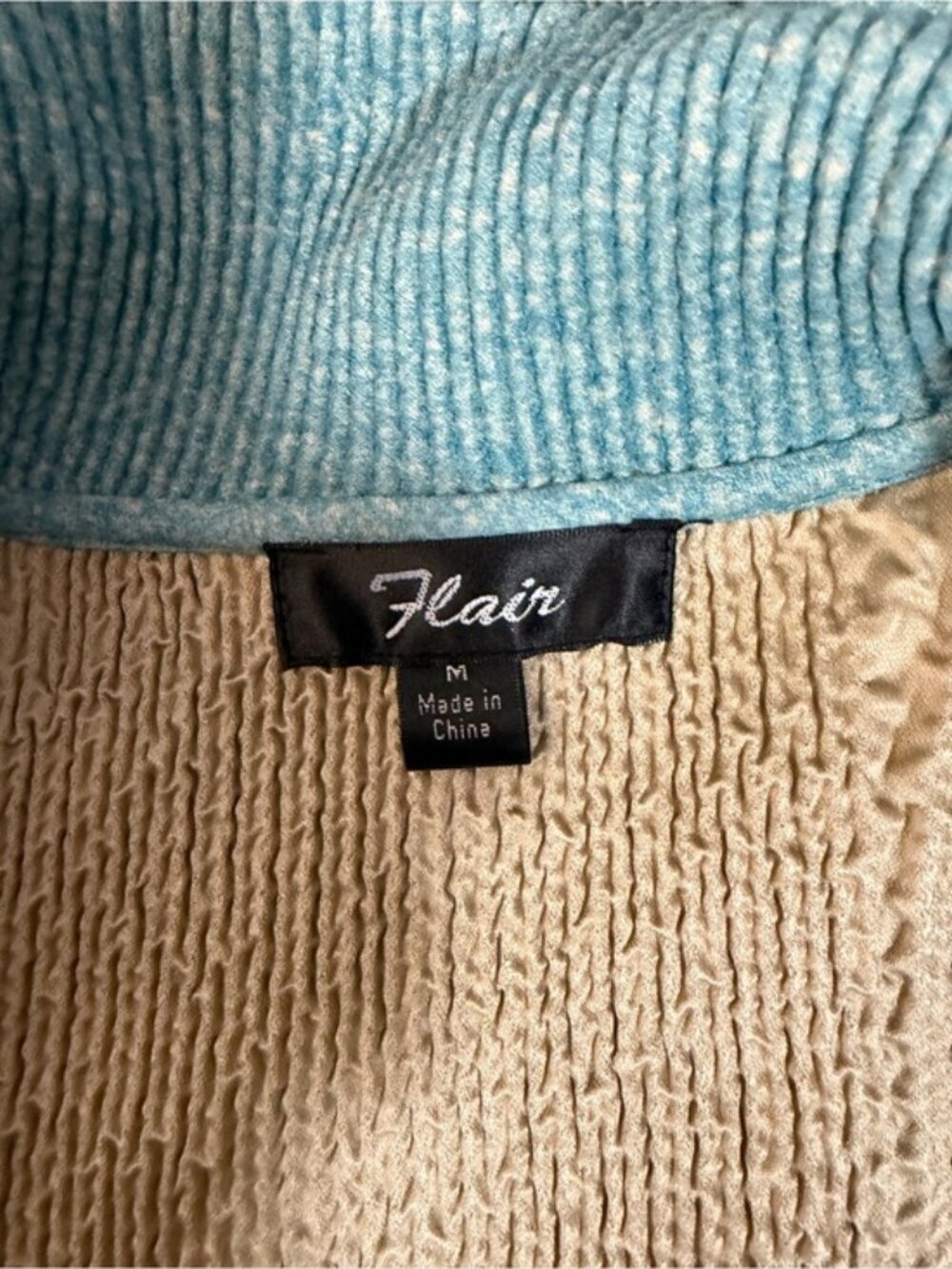 Flair Sage Green Crinkle Textured Blazer Jacket M Button Front Lightweigt - Picture 10 of 12